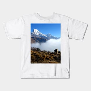 Panoramic View Of Everest Mountain Kids T-Shirt